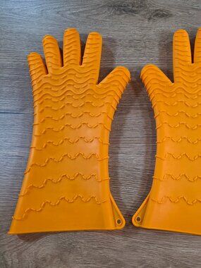 Silicone Smoker Oven Gloves Heat Resistant BBQ Gloves Cooking Grilling Mitts Set